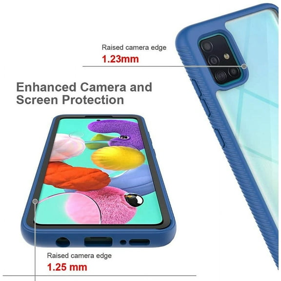 Circlemalls Case for iPhone 12 Pro, iPhone 12, Shockproof 12 Feet Drop Test Shockproof Transparent Cover (Blue)