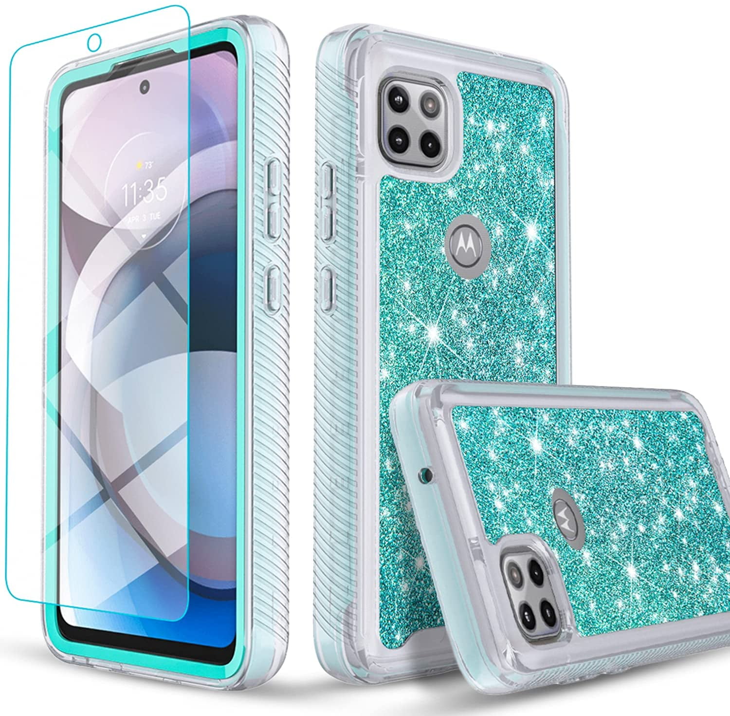 Circlemalls Case for Motorola One 5G Ace, +Screen Protector 12