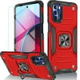 thumbnail image 1 of Circlemalls for Galaxy A14 5G Case, Tempered Glass Screen Protector, Ring Stand Shockproof Cover-Red, 1 of 5