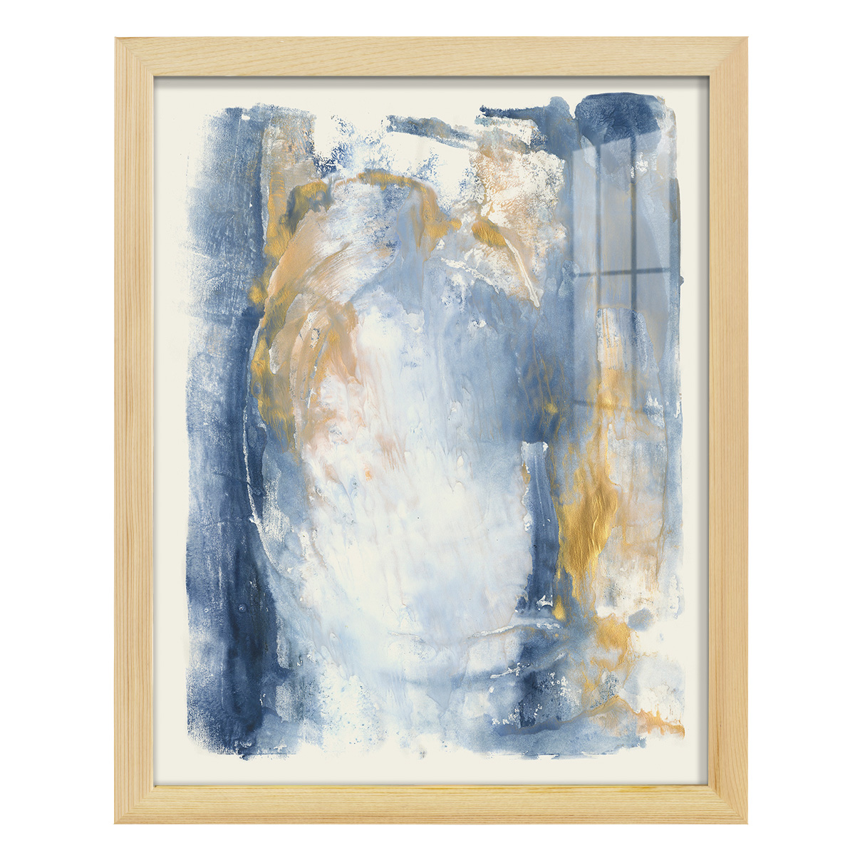Circles & Dream I - Framed Print w/glass - Natural Wood