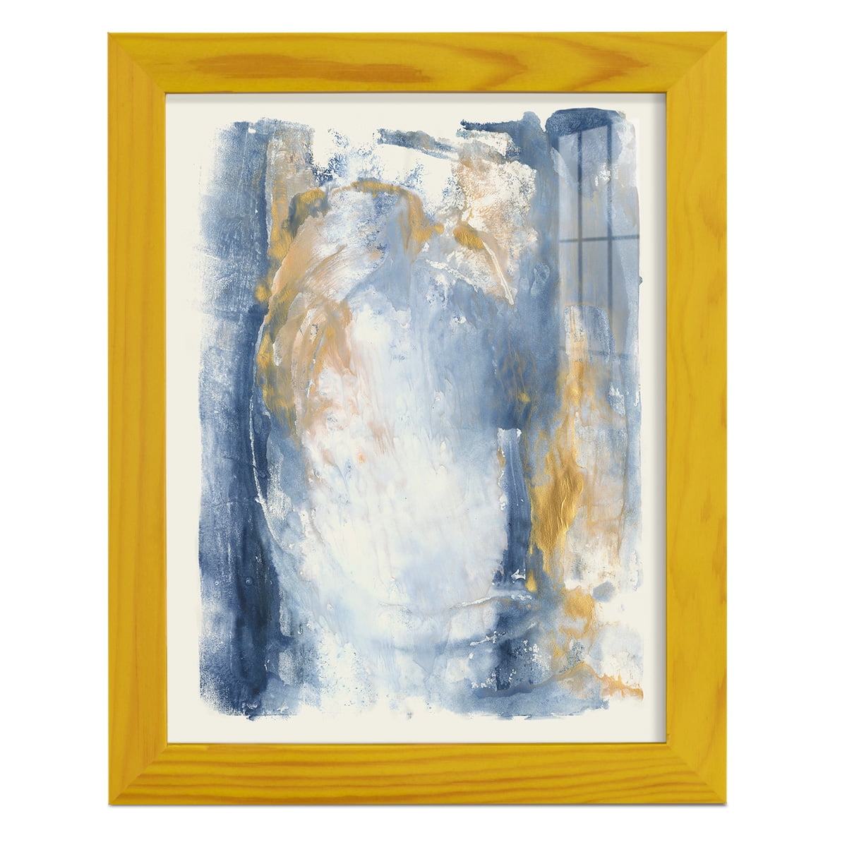Circles & Dream I - Framed Print w/glass - Sunflower Yellow