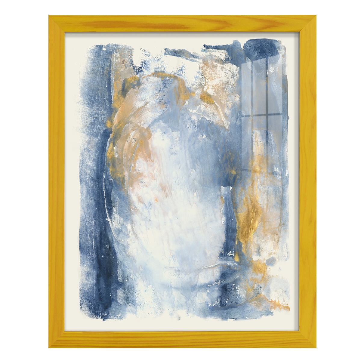 Circles & Dream I - Framed Print w/glass - Sunflower Yellow