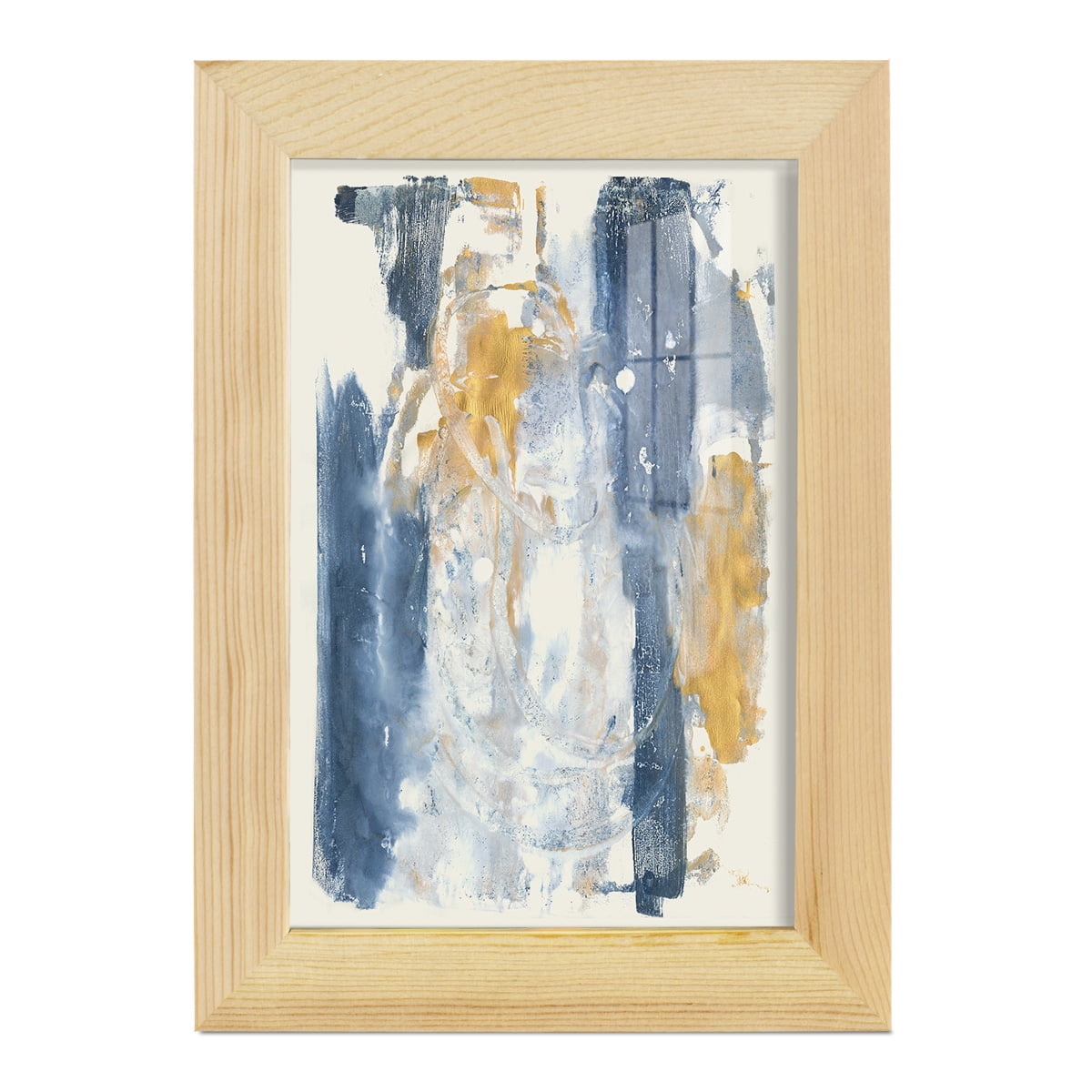 Circles & Dream II - Framed Print w/glass - Natural Wood