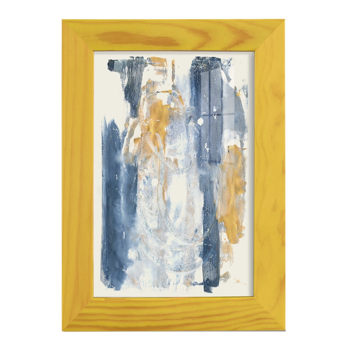 Circles & Dream II - Framed Print w/glass - Sunflower Yellow