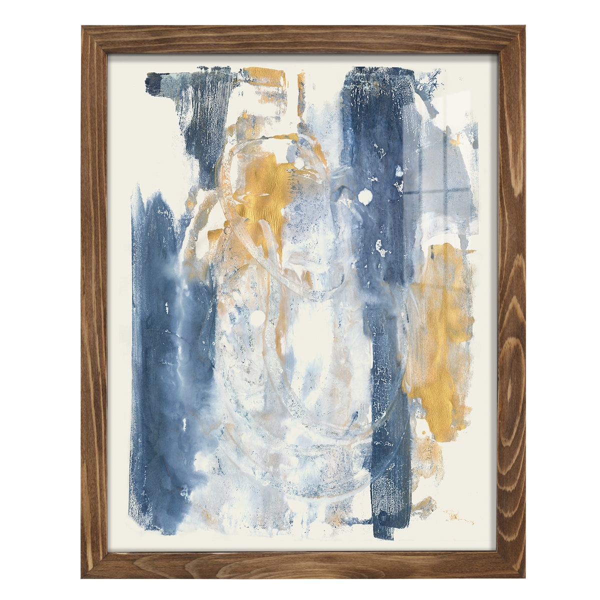 Circles & Dream II - Framed Print w/glass - Walnut