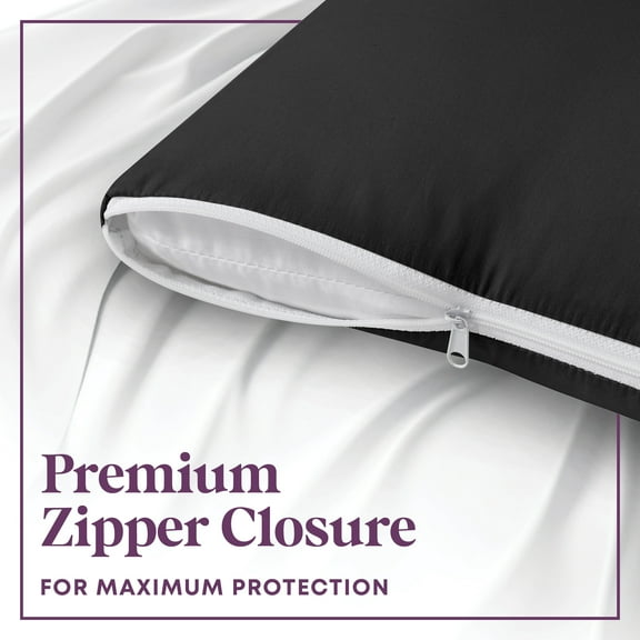 Circles Home, 100% Cotton Zippered Pillow Protector, Black , Toddler, Single Pack