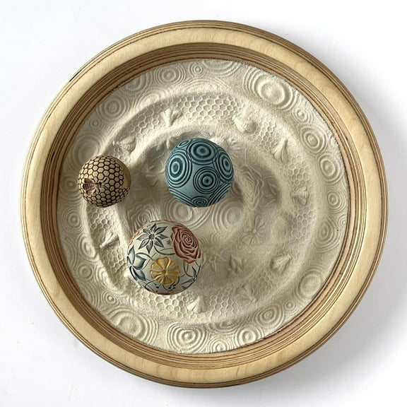 Circles of Life 12” Wonderscape | Handmade Sand & Sculpture Garden | Interactive,Multisensory, and Tactile Art Experience & Home Decor | Designed & Handcrafted by Portland Artists, Olander Earthworks