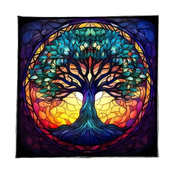 Circles Tree Pattern Astrology Tablecloth Altars Cloth Square Divinations Card Table Cloth Witchcrafts Deck Cloth