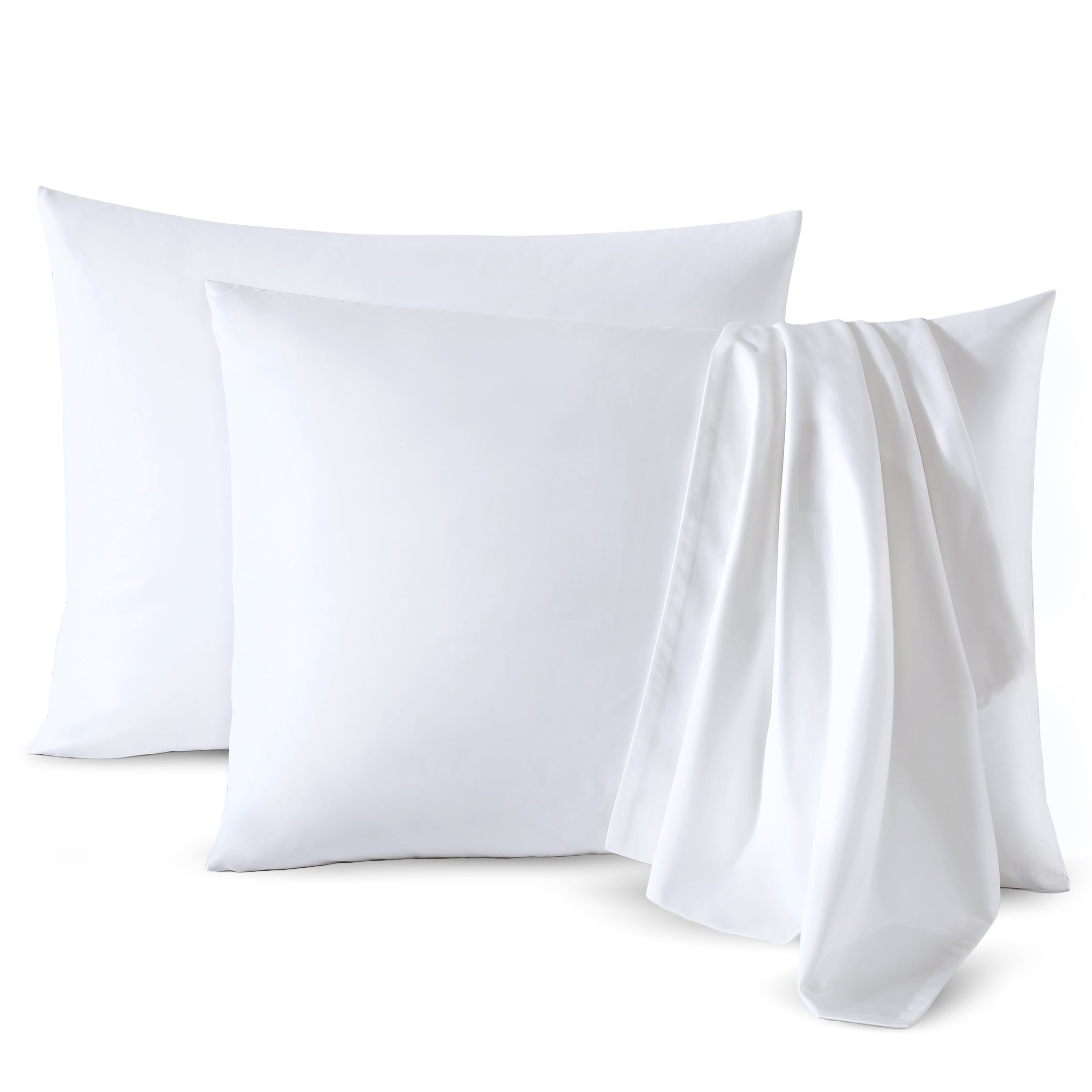 White King Size Sateen Cotton Pillowcases with Envelope Enclosure