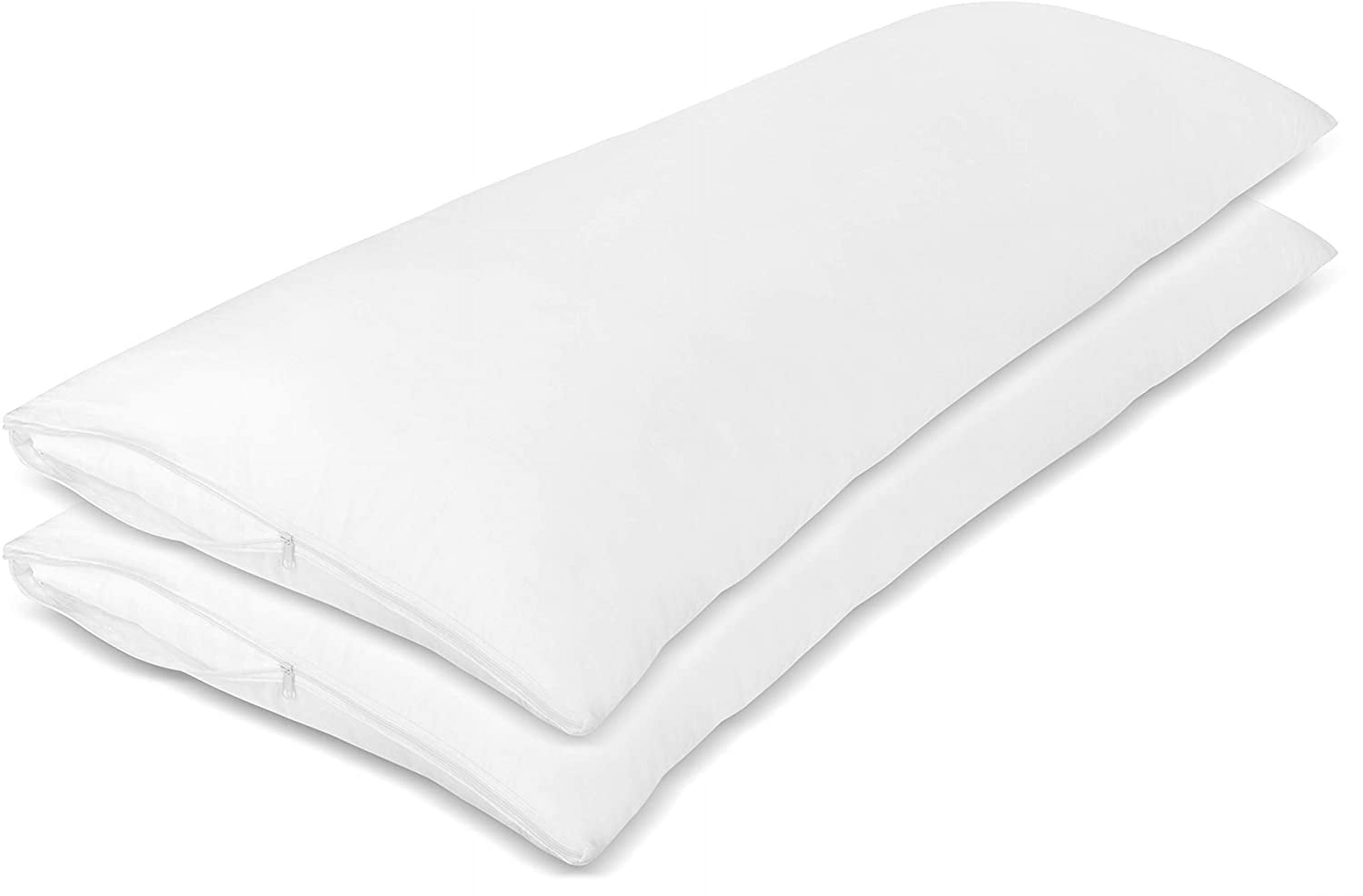 White 100% Cotton Breathable Body Pillow Protector Set