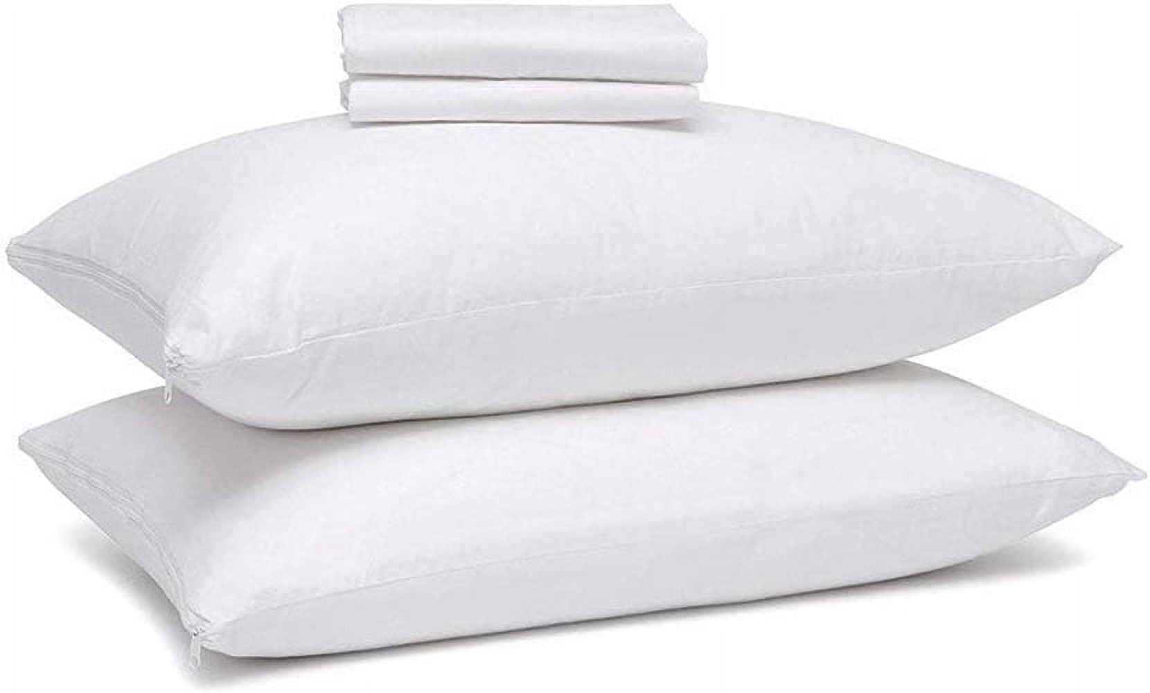 White Cotton Hypoallergenic Toddler Pillow Protector with Zipper Closure