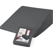 CirclesHome Wedge Pillow Cover 100% Cotton, Zippered Wedge Pillow Case Protector, Soft, Hypoallergenic & Breathable - Dark Grey 24Wx25Lx12