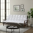 CirclesHome White Futon Mattress Toppers with AntiSlip Anchors Futon Cover Filled with Plush