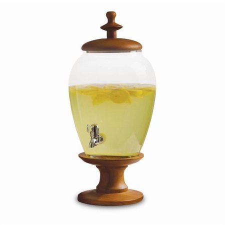 Circleware Beverage Dispenser with Wooden Lid and Base 357oz
