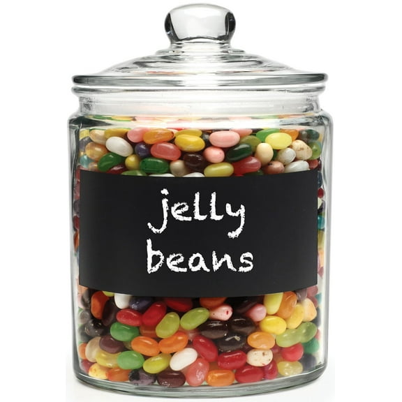 Circleware Large 1.1 Gallon Mason Jar Chalkboard Glass Canister with Lid and Handle, Kitchen Glassware Food Beverage Preserving Container.