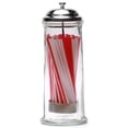 thumbnail image 1 of Circleware Retro Mia Glass Straw Holder with lid Straws Included, 10.8x4.1 Inches, 1 of 1