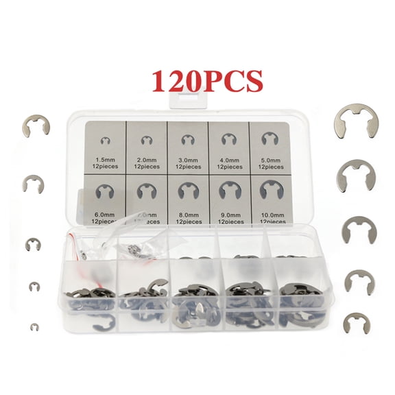 Circlip,E-clip Kit M1.5-10 Kit M1.5-10 Circlip 120pcs 304 Stainless Mewmewcat Iuppa Xibany Circlip Siuke 120pcs Laoshe 120PCS