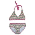 thumbnail image 1 of Circo Girls Pink & Green Flower 2 Piece Bathing Suit Swim Set UPF 50 Swimwear L, 1 of 1