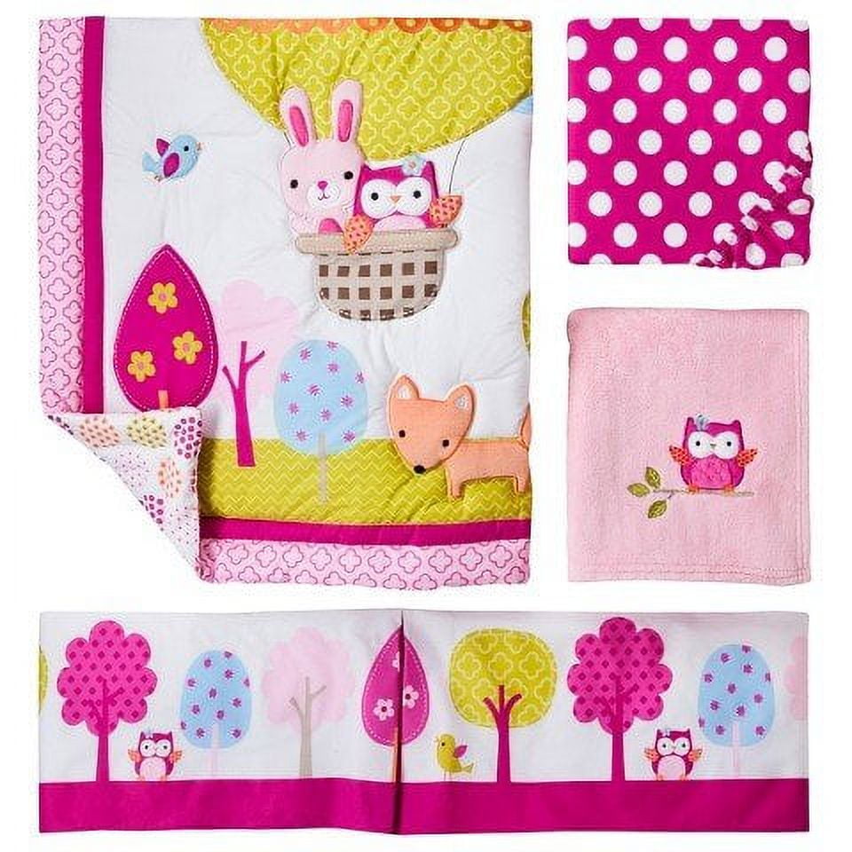 Circo Up We Go 4-Piece Crib Bedding Set - Shabby Chic Animal Bunny Blue ...