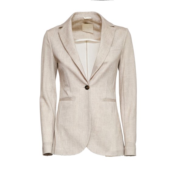 Circolo 1901 Herringbone Slim Fit Single-Breasted Blazer (Women's)