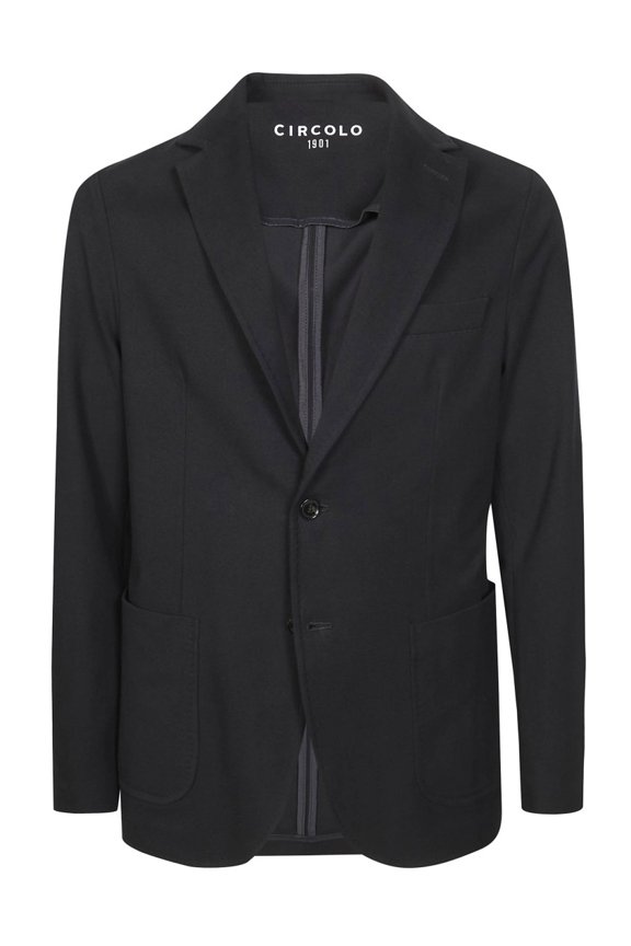 Circolo Black Two Button Matte Technical Jacket (Men's)