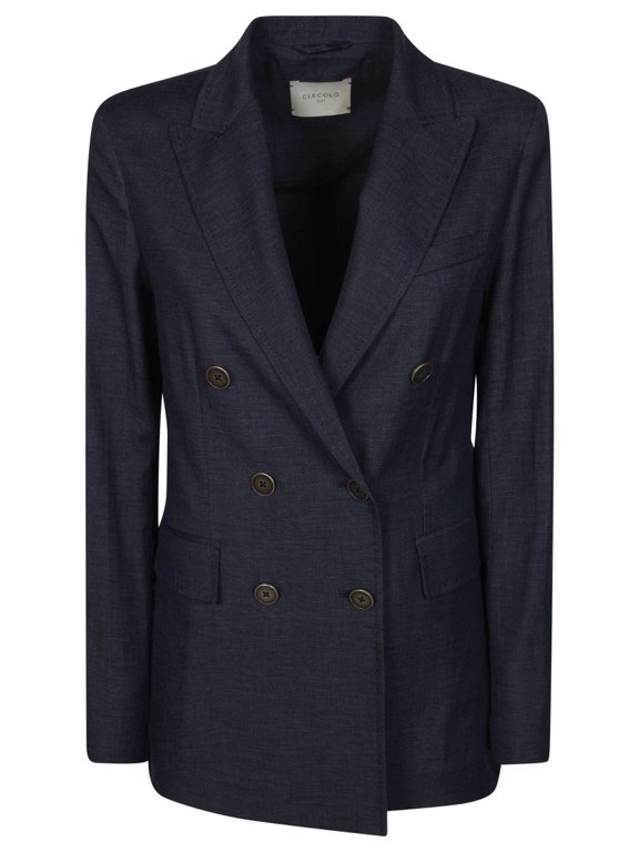 Circolo Deep Navy Denim Effect Blazer (Women's)