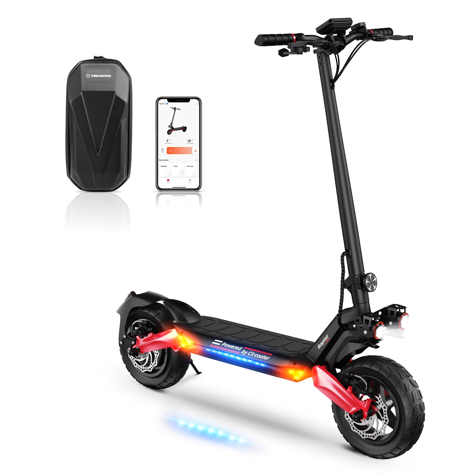 Circooter Raptor Electric Scooter, 800W, 25 Miles Range, 28 MPH, Off