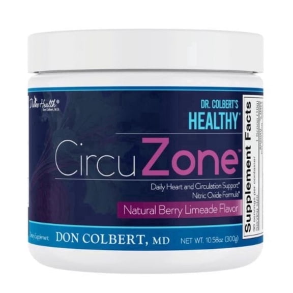 Dr. Colbert, MD CircuZone Powder | by Divine Health | Berry Limeade Flavor | Nitric Oxide | Beet Root | Citrulline | Grape Seed | Pomegranate | 10.58 oz