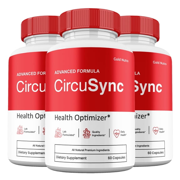 CircuSync Capsules, Circu Sync Pills Circulation Support Supplement Maximum Strength All Natural, 30 Day Supply (3 Pack)