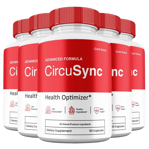 CircuSync Capsules, Circu Sync Pills Circulation Support Supplement Maximum Strength All Natural, 30 Day Supply (5 Pack)