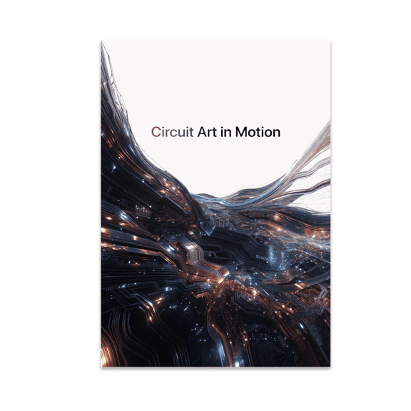 Circuit Art in Motion Tech Pattern Wall Art - Tech Pattern Enthusiast - 13x19 Poster Print