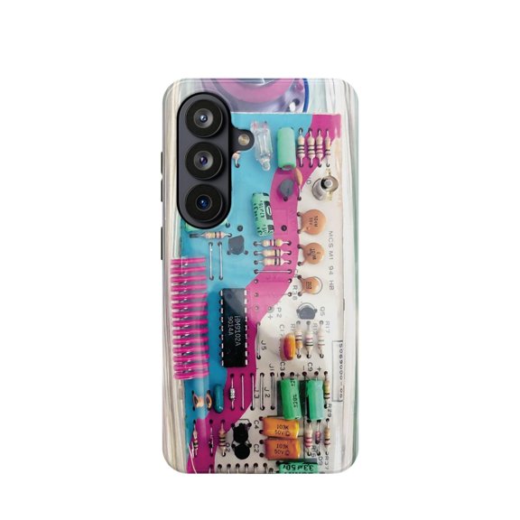 Circuit Board 90S Transparent Tech Tough Phone Case, Dual-Layer Protective Cover for iPhone