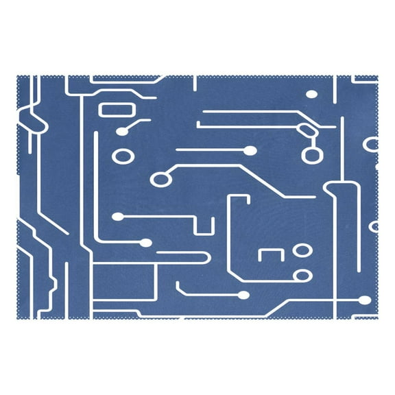 Circuit Board Pattern 12x18in Heat-Resistant Non-Slip Place Mat, Durable and Wrinkle-Resistant