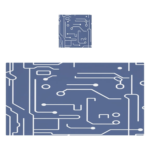 Circuit Board Pattern 2 Piece Cotton Bath and Face Towel Set Soft and Absorbent, for Beach Pool Bathroom