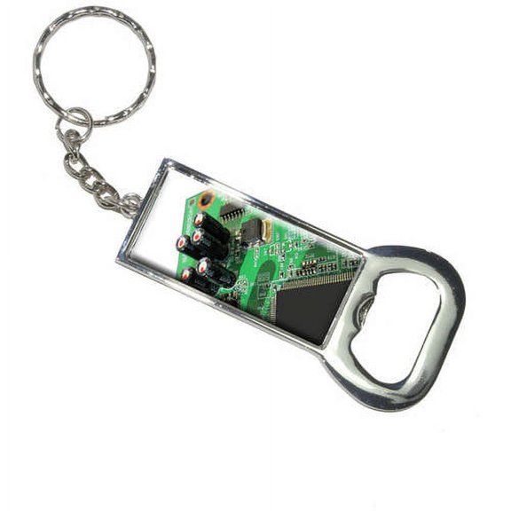 Circuit Board Resistors Processors Keychain Bottle Bottlecap Opener