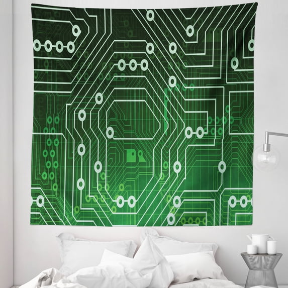 Circuit Board Tapestry, Motherboard Technical Computer Machine Brain ...