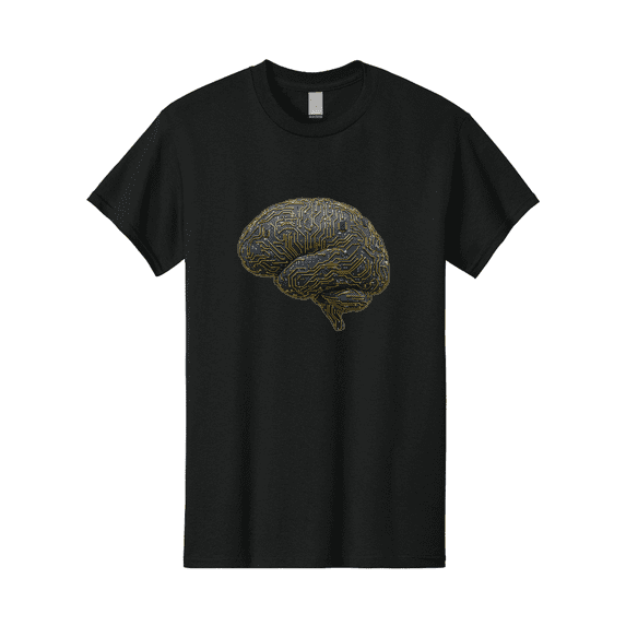 Circuit-Brain Mens Graphic Tee, 100% Cotton, Casual Summer Wear