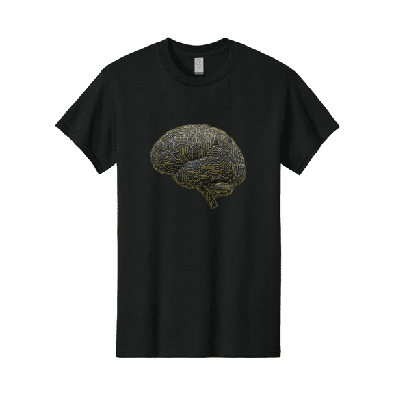 Circuit-Brain Mens Graphic Tee, 100% Cotton, Casual Summer Wear
