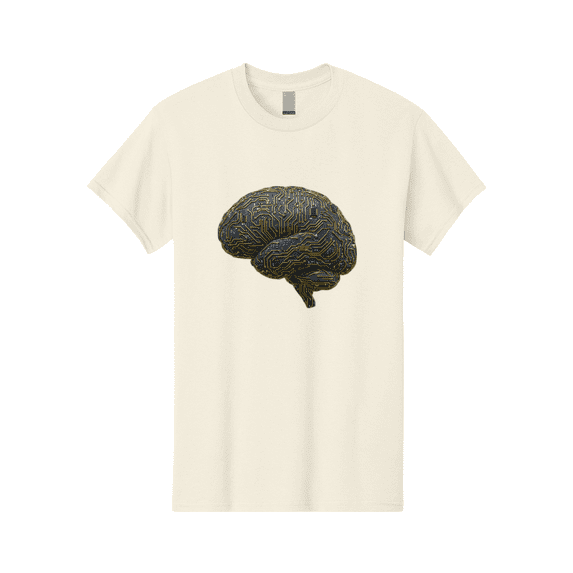 Circuit-Brain Mens Graphic Tee, 100% Cotton, Casual Summer Wear