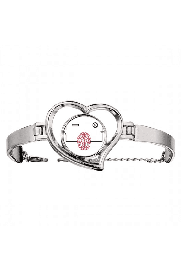 Circuit Brain Power Physics Bracelet Heart Jewelry Wire Bangle