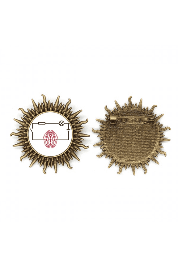Circuit Brain Power Physics Metall Sonne Brosche Haken Pin