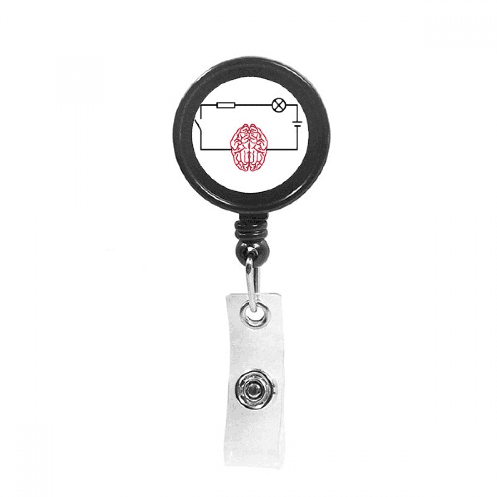 Circuit Brain Power Physics Retractable Keychain Badge Holder ID Badge