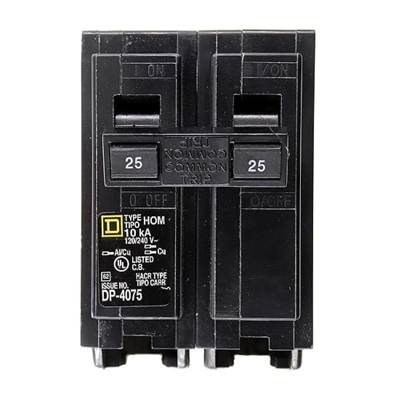 Circuit Breaker 25 Amp 2-Pole 120/240V HOM-Type - 25A Electrical Trip ...