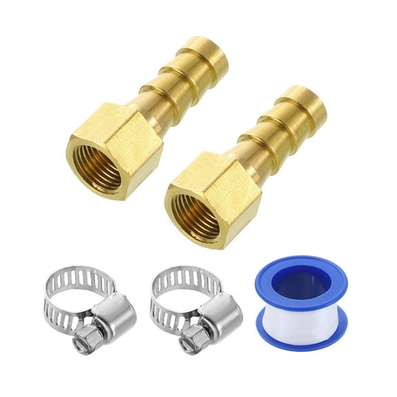 2Pcs Brass Hose Barb Fittings, 5/16" Barb x G1/8" Female Thread Hose Connector