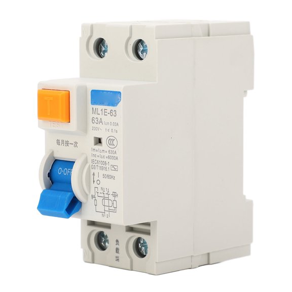 Circuit Breaker 63A 230V 1P+N MCB Protection Switch 6kA Breaking Capacity for Home Safety