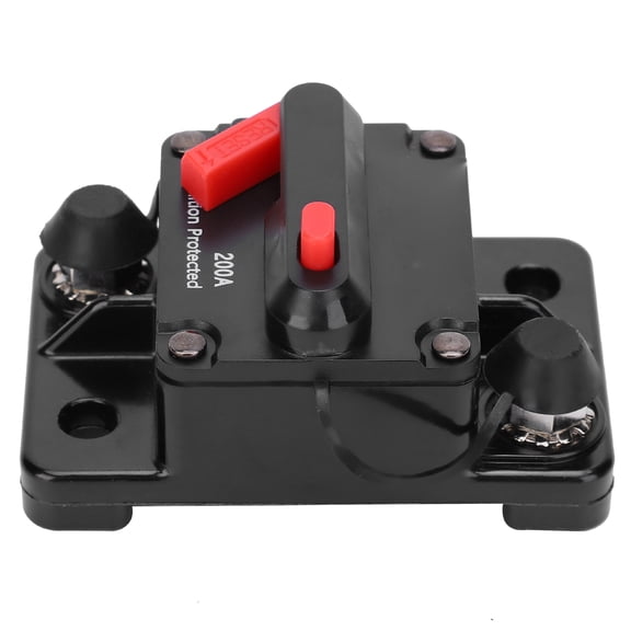Circuit Breaker Auto Reset Fuse Holder Copper Waterproof Automatic Switch Red DC1242V200A