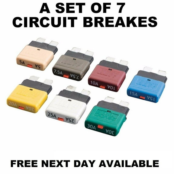 Circuit Breaker Blade Fuse 12V 24V Resettable 5-30A Marine automatic reset