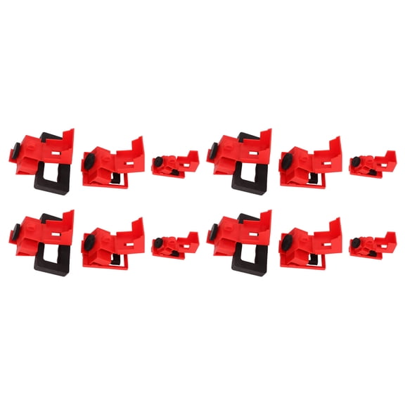 Circuit Breaker Lockout Kit, Nylon Clamp On Device For <span Style="background:red"></span> Tagout, 12 Pcs