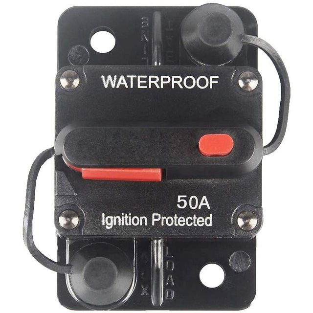 Circuit Breaker with Manual Reset 12V36V DC Waterproof Surface Mount