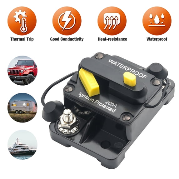 Circuit Breaker with Switch Manual Reset for Boat Marine RV Yacht Battery Trailer Bus Truck